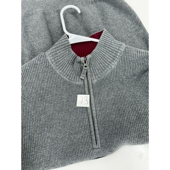 Eddie Bauer Mens Sweater Size Large Gray Long Sleeve Knit 1/4 Zip - Picture 11 of 11